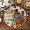 Set of 4 Gobble Turkey Maple Leaves Thanksgiving Placemats - 15 Inch (Brown/Beige)